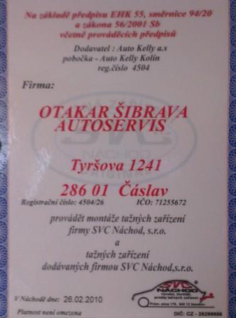 SVC Náchod Certifikát