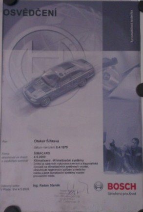 Certifikát BOSCH
