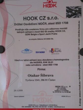 Certifikát HOOK